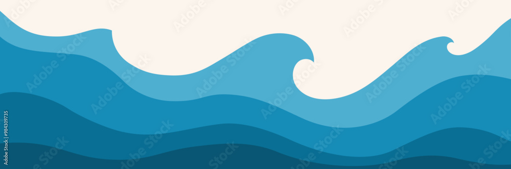 Abstract blue illustration on white background. Vector pattern. Art line ornament. Water Wave Logo abstract design Abstract blue illustration on white background. Vector pattern. Art line ornament. Water Wave Logo abstract design