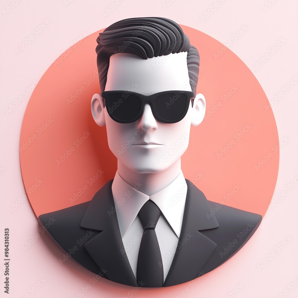 3D Profile Icon: Customer Service Agent Identification Logo Illustration 3D Profile Icon: Customer Service Agent Identification Logo Illustration