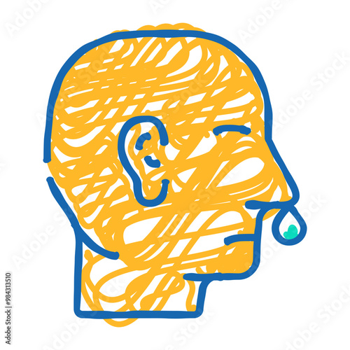 snot nose doodle icon sketch vector. snot nose sign. isolated symbol illustration