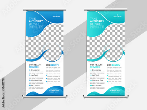 Modern medical roll up banner design 