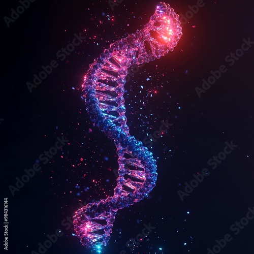 3D DNA Icon: Genetic Structure and Molecular Biology Logo Illustration