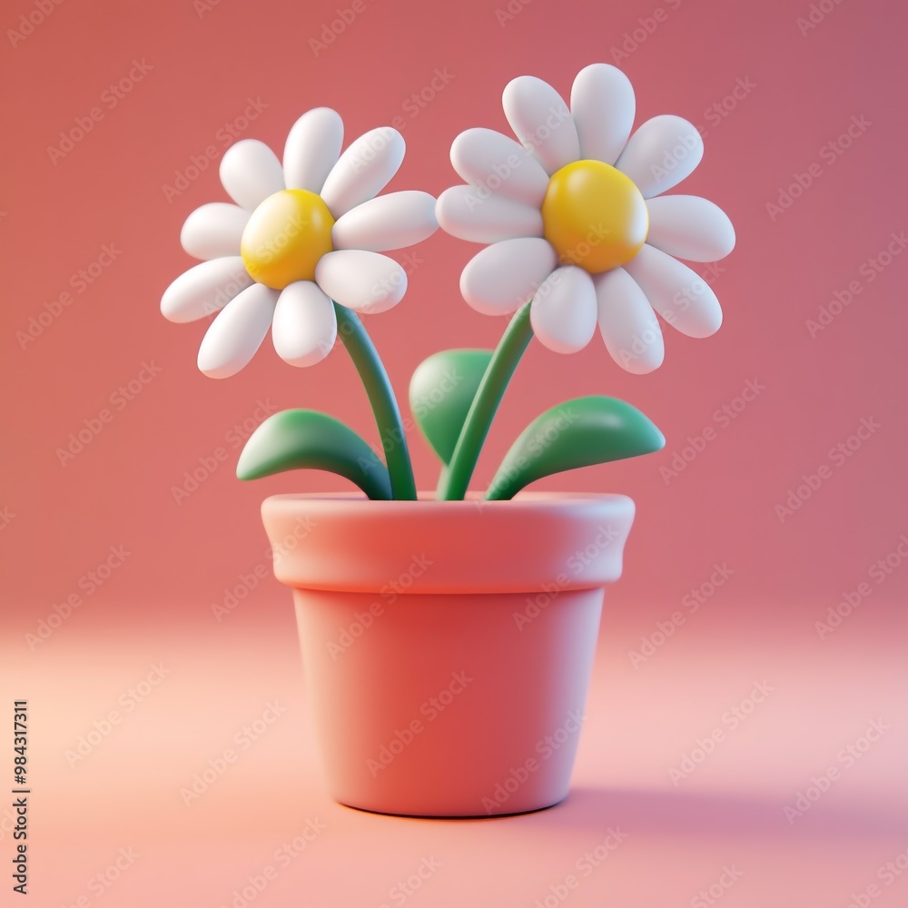 3D Pot Icon: Container for Growing Plants Logo Illustration 3D Pot Icon: Container for Growing Plants Logo Illustration