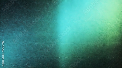 Dark grainy background, blue-green black abstract backdrop, noise texture banner poster grunge header design. Teal green blue grainy color gradient background glowing noise texture cover 