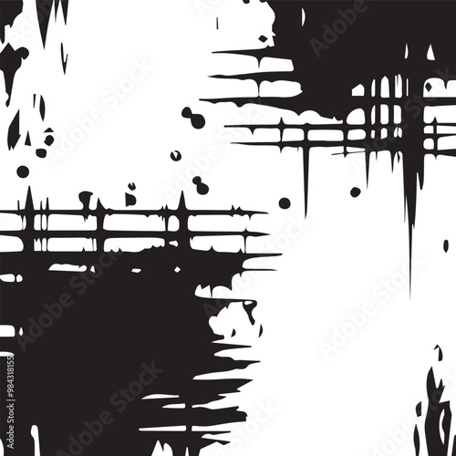 Grunge background. Distressed overlay texture. Black and white Grunge texture. Vector illustration.