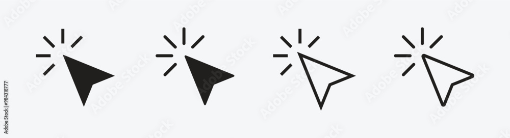 Click icon. Cursor arrow icon set. Vector illustration Click icon. Cursor arrow icon set. Vector illustration