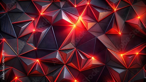 Glow color red fiery shadow light triangles lines agonal gradient shape geometric effect 3d design background modern abstract red black. Vibrant red fiery shadow light casts an agonal gradient shape 