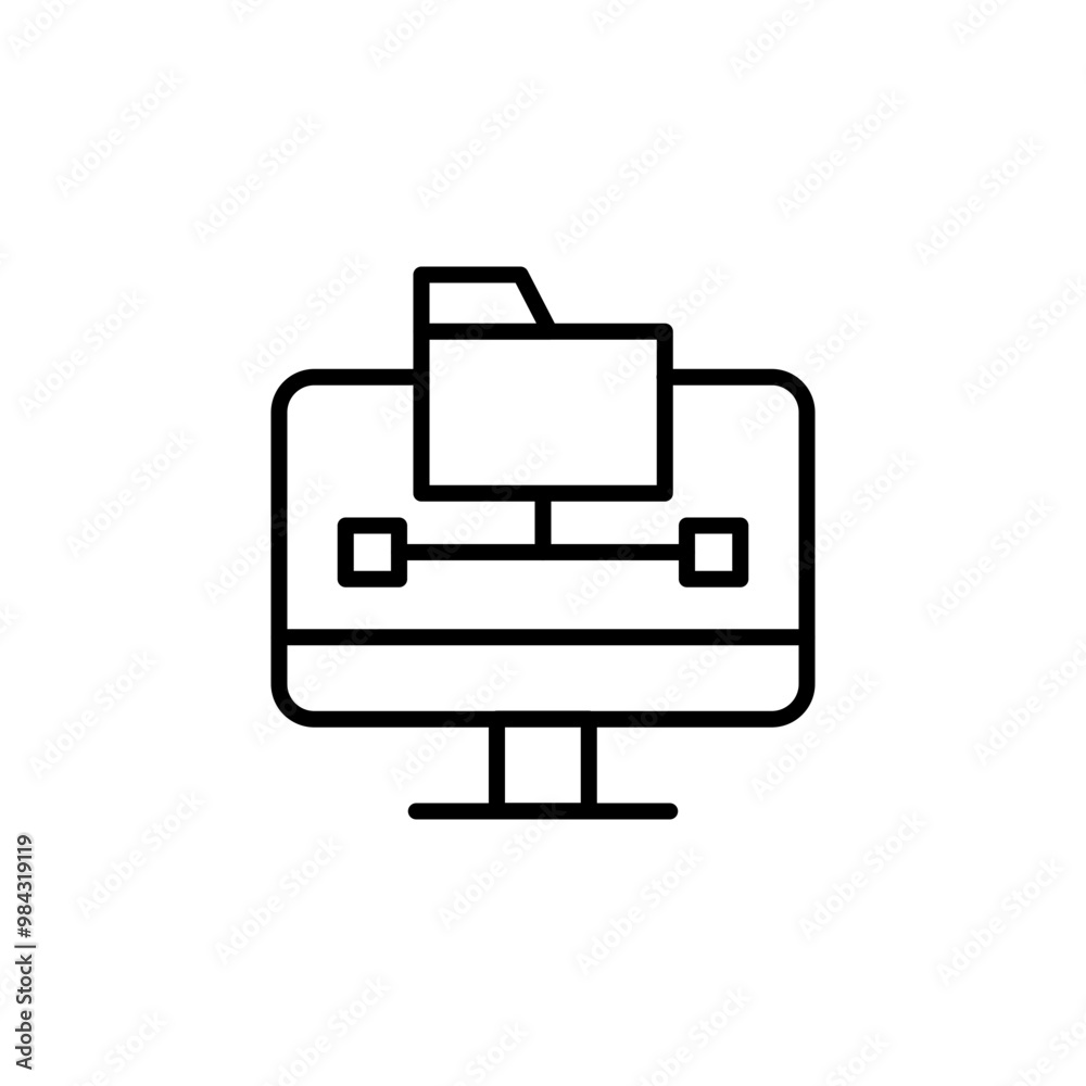 Online folder outline icons, minimalist vector illustration ,simple transparent graphic element .Isolated on white background Online folder outline icons, minimalist vector illustration ,simple transparent graphic element .Isolated on white background
