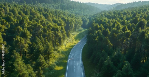 Whispers of Dawn: A Forest Awakened by Morning Light photo