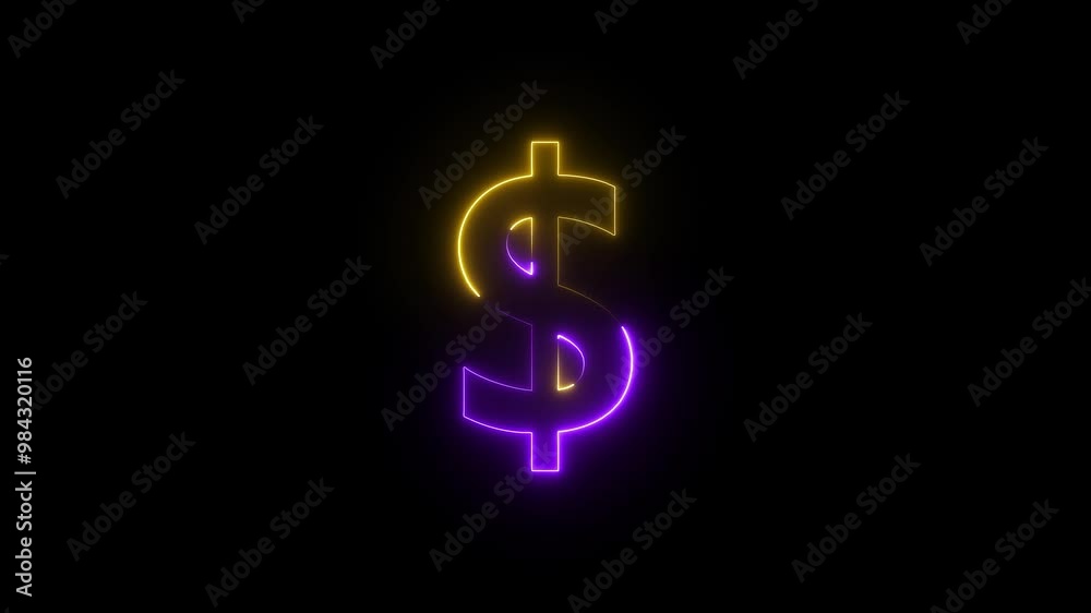 Glowing neon line american currency dollar sign icon isolated on transparent background. Glowing neon line american currency dollar sign icon isolated on transparent background.