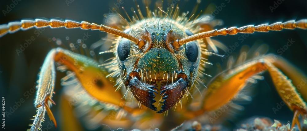 Fototapeta premium Close-Up of Colorful Insect in Natural Habitat