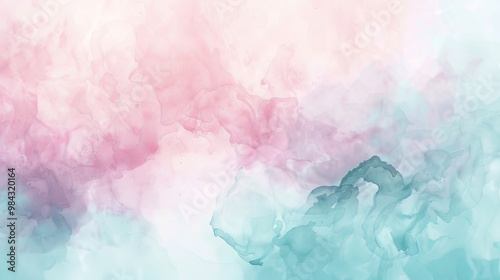 A dreamy pastel background with watercolor effects in pale pink, light blue, and mint