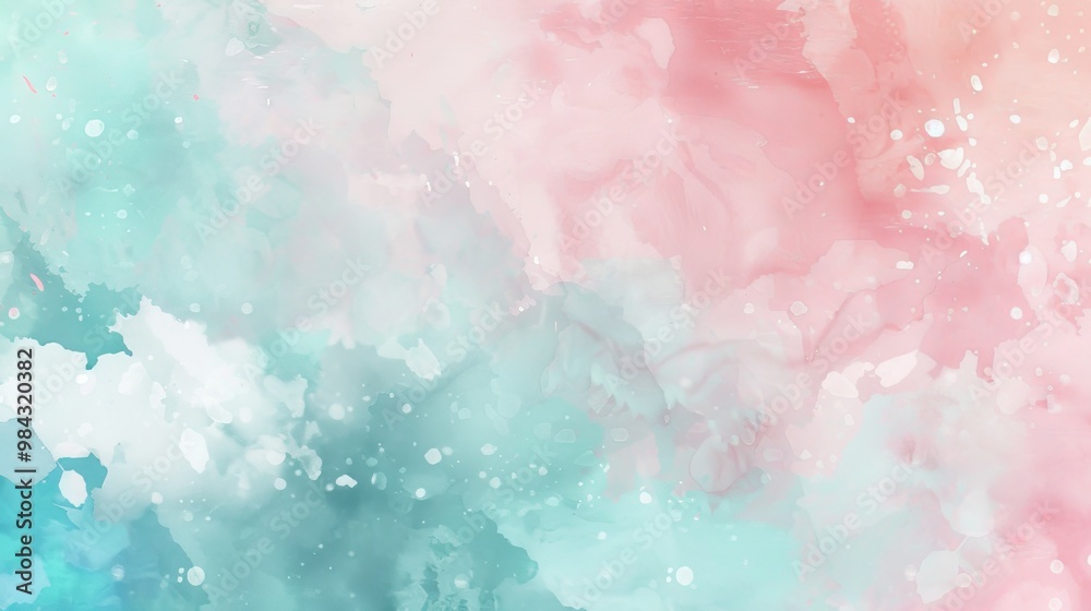 A dreamy pastel background with watercolor effects in pale pink, light blue, and mint A dreamy pastel background with watercolor effects in pale pink, light blue, and mint