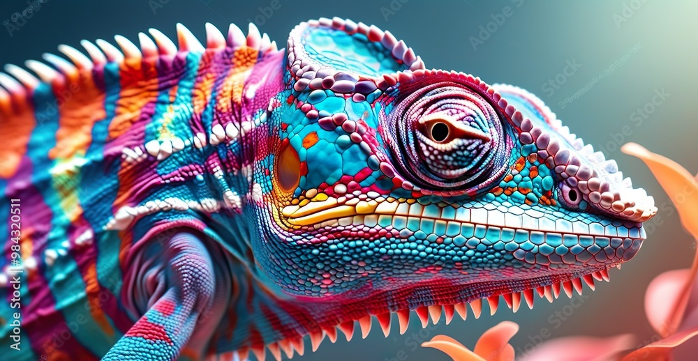 Obraz premium Hidden in Plain Sight: The Chameleon’s Perch
