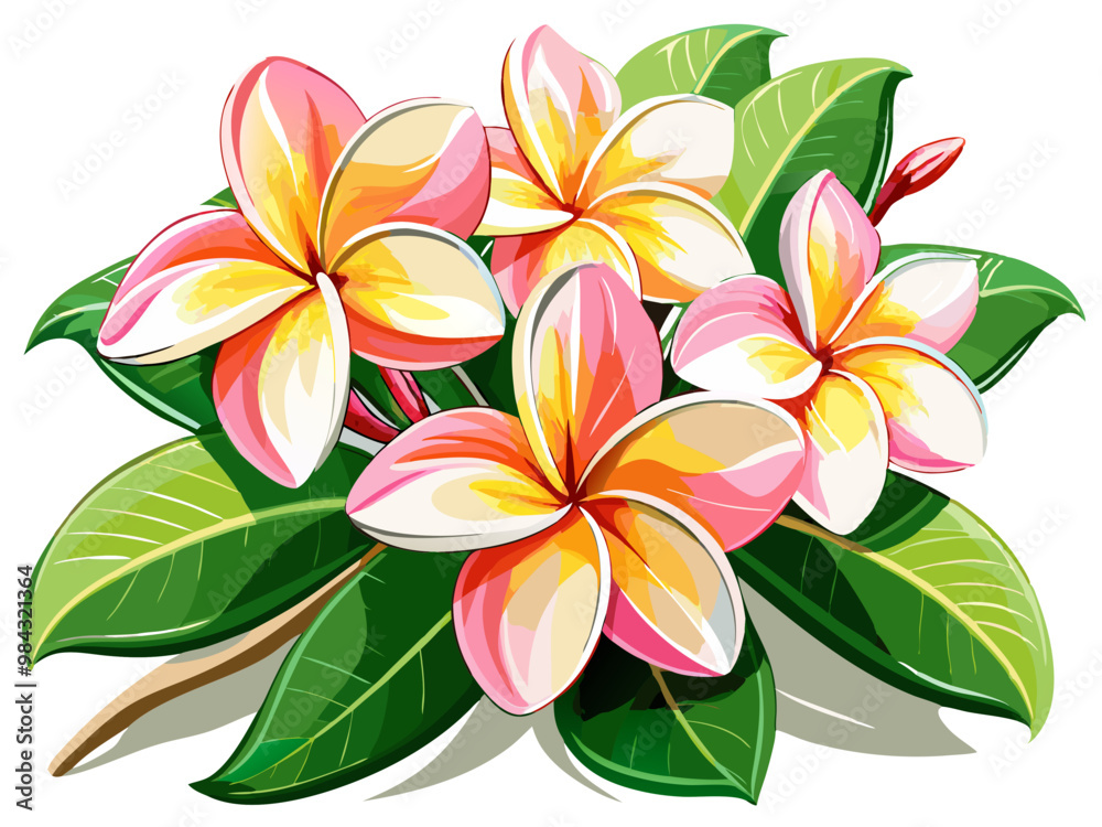 Exotic Plumeria Flower Illustration - Bright and Colorful Tropical Bloom with Pink and Yellow Shades, Ideal for Summer and Beach Themes, Plumeria Vector Illustration, Plumeria Flower Vector
,
Exotic Plumeria Flower Illustration - Bright and Colorful Tropical Bloom with Pink and Yellow Shades, Ideal for Summer and Beach Themes, Plumeria Vector Illustration, Plumeria Flower Vector
,