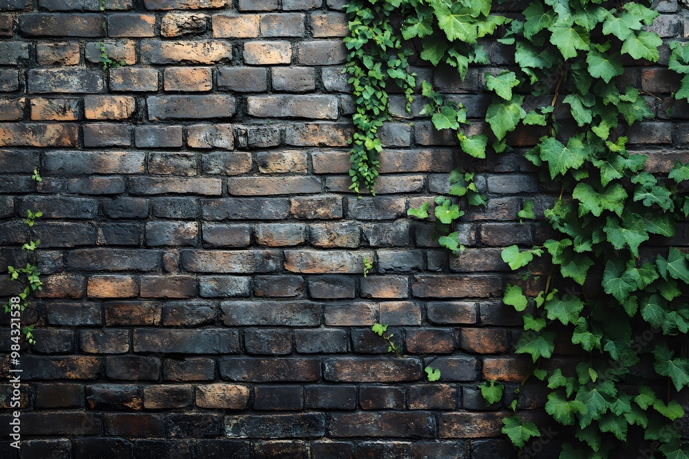 Rough-textured, aged brickwall with a rustic, abstract pattern of brown and grey stones Rough-textured, aged brickwall with a rustic, abstract pattern of brown and grey stones