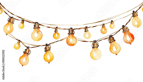  bright design invitations white drawn christmas cutout greeting water decoration string illustration merry cards painting color banners hand lights watercolour festive element golden string light