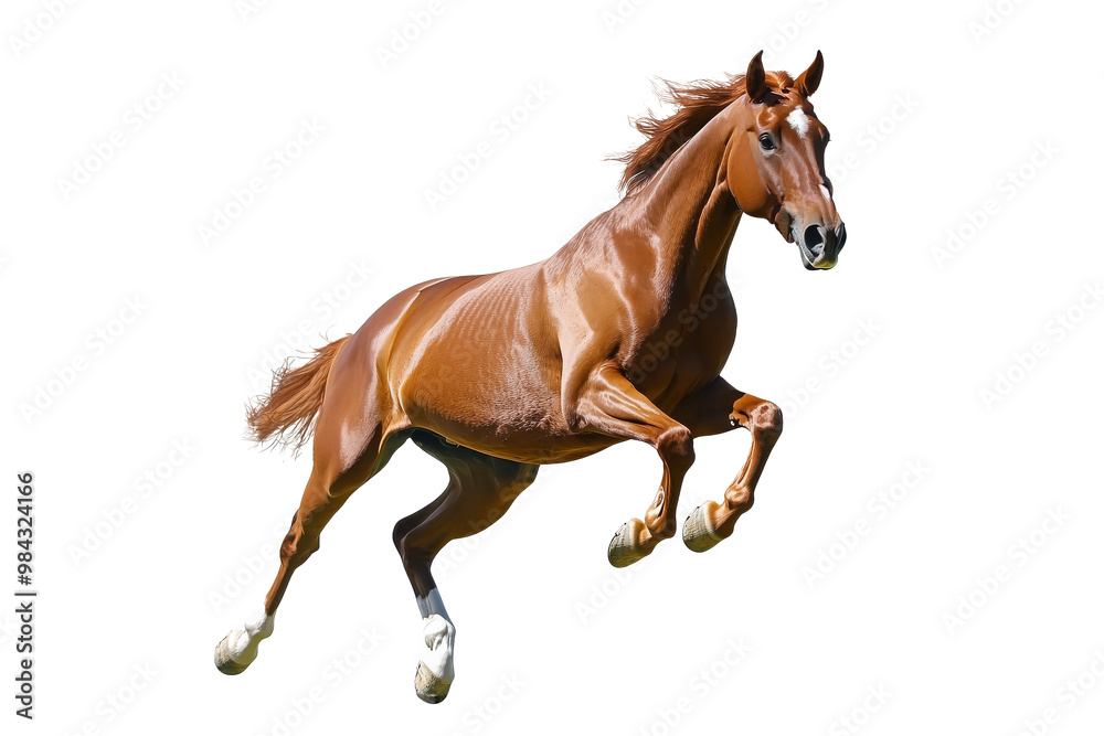 Fototapeta premium Brown horse on isolated..