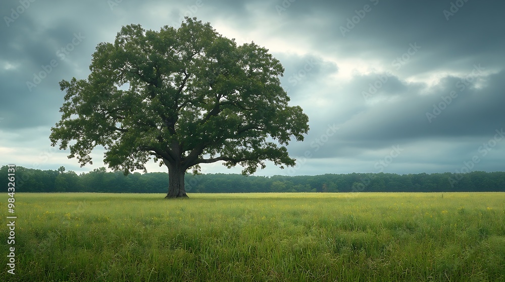 Fort Griswold Battlefield State Park monument and giant oak trees on the meadow Tranquil pasture landscape on a cloudy day : Generative AI Fort Griswold Battlefield State Park monument and giant oak trees on the meadow Tranquil pasture landscape on a cloudy day : Generative AI
