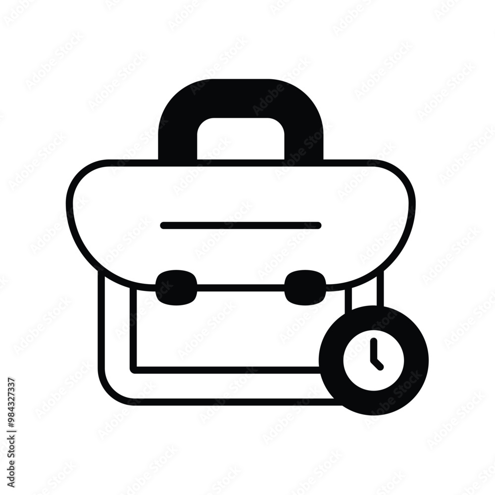 work time glyph icon with white background vector stock illustration work time glyph icon with white background vector stock illustration