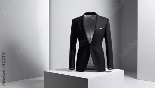 Black blazer suit mockup isolated on white background