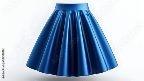 3D of Blank Women s A Line Skirt with High Waist and Flared Design on Clean White Background photo