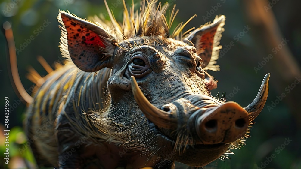 Obraz premium The Majestic Rhinoceros: A Powerful and Endangered Mammal of the Wild - From the Horned Giants of the African Safari to the White and Black Rhino, Exploring Their Massive Size, Strength, and the Dange