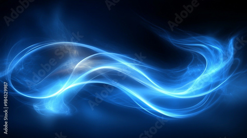 A mesmerizing swirl of blue smoke, creating an ethereal and calming effect against a dark background. Perfect for digital art.