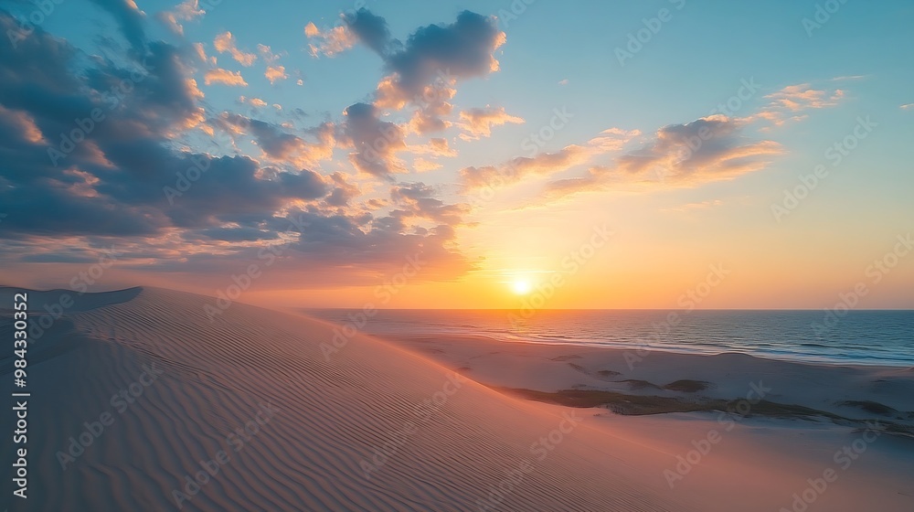 Sunset at Jockey Ridge State Park Located in Nags Head North Carolina It is a tallest sand dune system in the eastern United States : Generative AI Sunset at Jockey Ridge State Park Located in Nags Head North Carolina It is a tallest sand dune system in the eastern United States : Generative AI