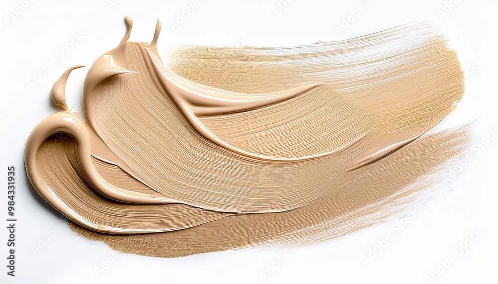 beige oil brush stroke on white background beige oil brush stroke on white background