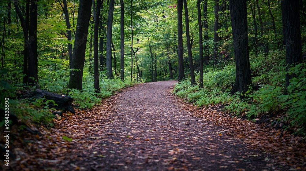 Empty Dirt Trail in the Forest at Hudson Highlands State Park in Cold Spring New York : Generative AI Empty Dirt Trail in the Forest at Hudson Highlands State Park in Cold Spring New York : Generative AI