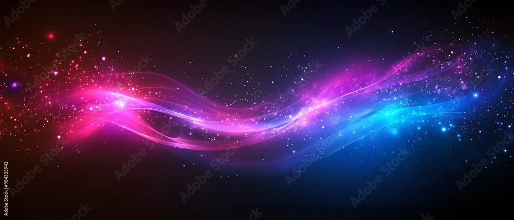 A vibrant, swirling wave of pink and blue light, creating a mystical cosmic effect against a dark background. A vibrant, swirling wave of pink and blue light, creating a mystical cosmic effect against a dark background.