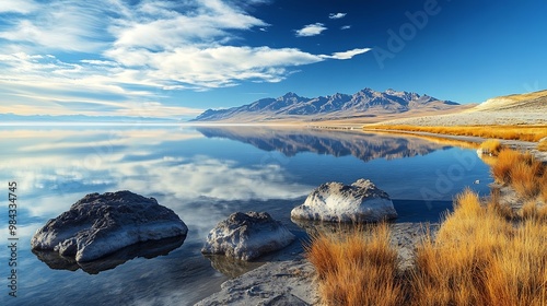 antelope island state park and the great salt lake in Utah : Generative AI