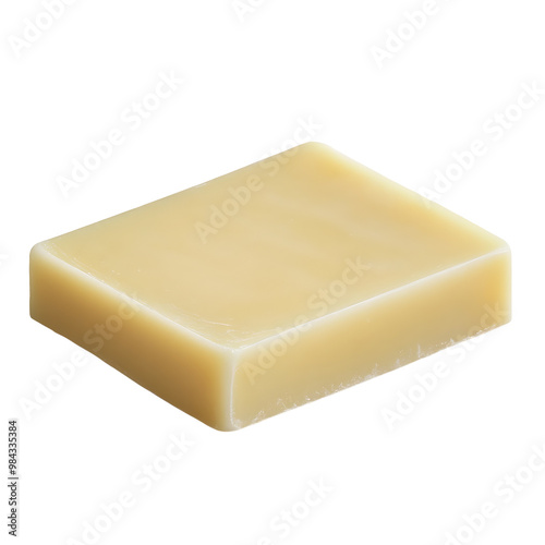 Detailed Photo of a Simple and Pure Soap Bar on Isolated White Background