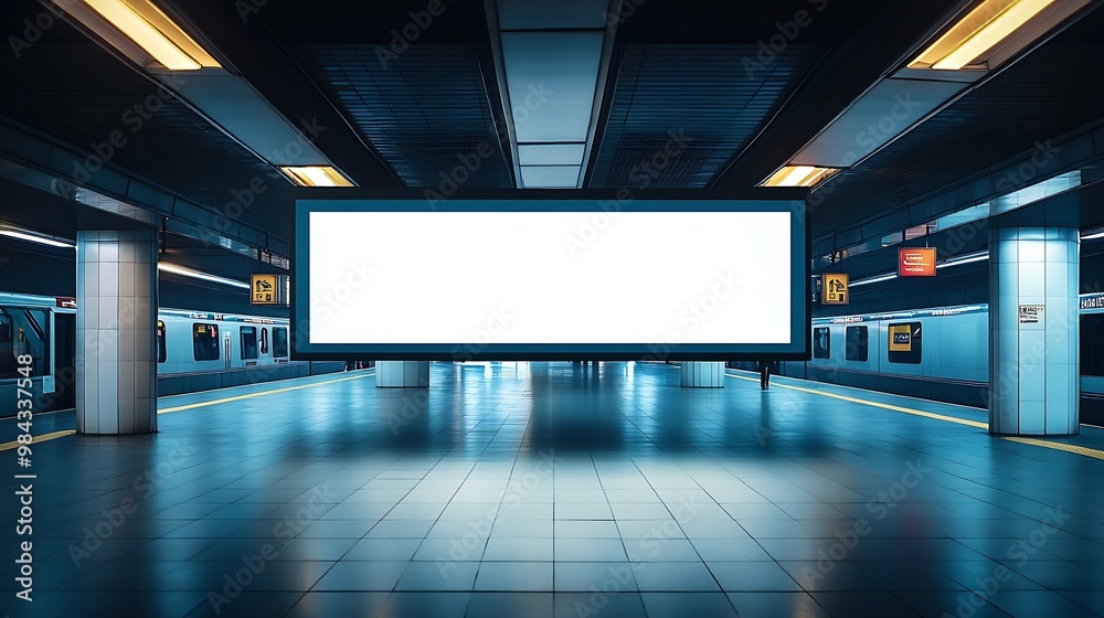 big horizontal poster on metro station : Generative AI big horizontal poster on metro station : Generative AI