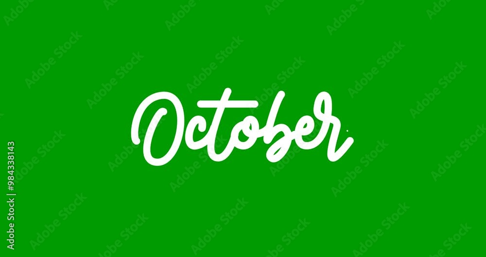 October Lettering Text Animation: Beautiful Handwritten Calligraphy Animated on Green Screen Alpha Channel, Perfect for Celebrating Fall Events, Halloween, Seasonal Promotions, and Creative Projects October Lettering Text Animation: Beautiful Handwritten Calligraphy Animated on Green Screen Alpha Channel, Perfect for Celebrating Fall Events, Halloween, Seasonal Promotions, and Creative Projects