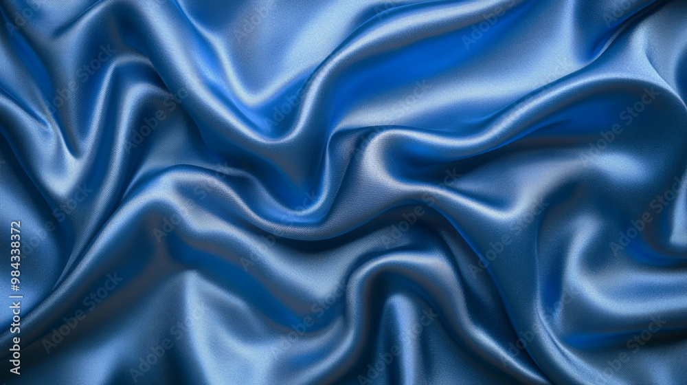 Elegant blue satin fabric with soft folds and a luxurious sheen, perfect for design projects, fashion, or textile backgrounds. Elegant blue satin fabric with soft folds and a luxurious sheen, perfect for design projects, fashion, or textile backgrounds.