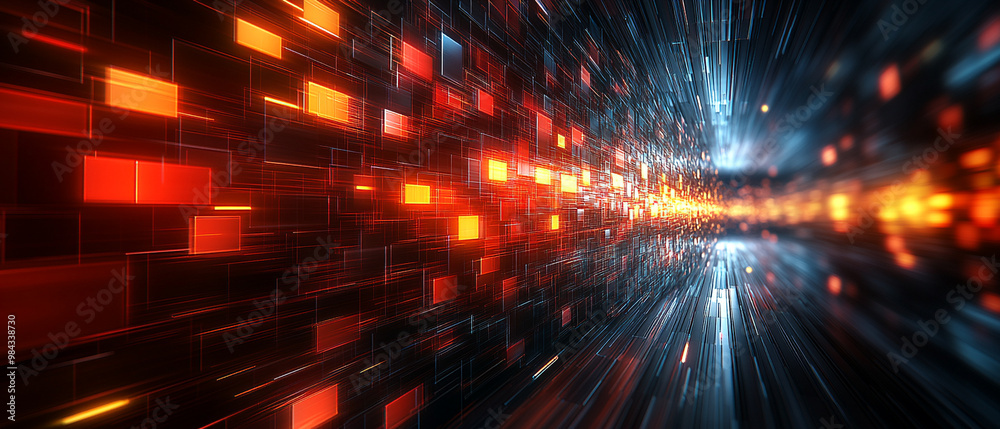 Futuristic light tunnel showcasing vibrant colors and dynamic patterns, representing speed and technology in a digital world. Futuristic light tunnel showcasing vibrant colors and dynamic patterns, representing speed and technology in a digital world.