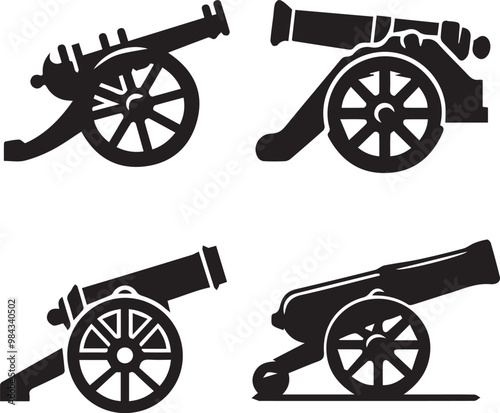 Cannon silhouette, Cannon icon, Cannon vector, 
