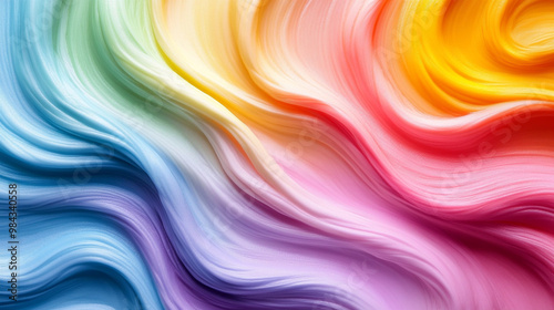 Vibrant abstract wave pattern with colorful gradients flowing smoothly, creating an artistic and dynamic visual appeal.