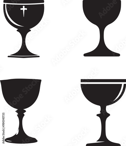 Chalice silhouette, Chalice icon, Chalice vector, 