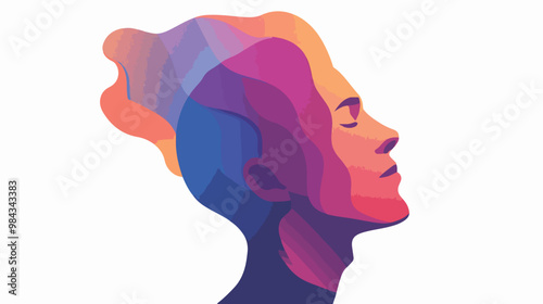 Human Head Concept Illustration - Mindfulness and Dreams