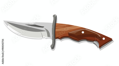 Professional Hunting Knife Concept Isolated on Black Background