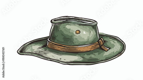 Hand-Drawn Vector Illustration of Hunter Hat Headwear