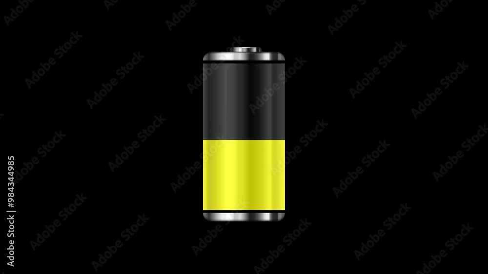 Vertical animation of battery filling on a black background. Conceptual background for filling a glass battery
Vertical animation of battery filling on a black background. Conceptual background for filling a glass battery