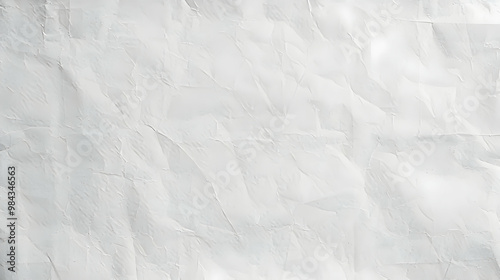 Abstract White Crumpled Paper Texture Background, Showing a Rough, Wrinkled, and Uneven Surface, Perfect for Digital Design Projects, Creating Vintage Effects or Adding a Textural Element to Layouts.
