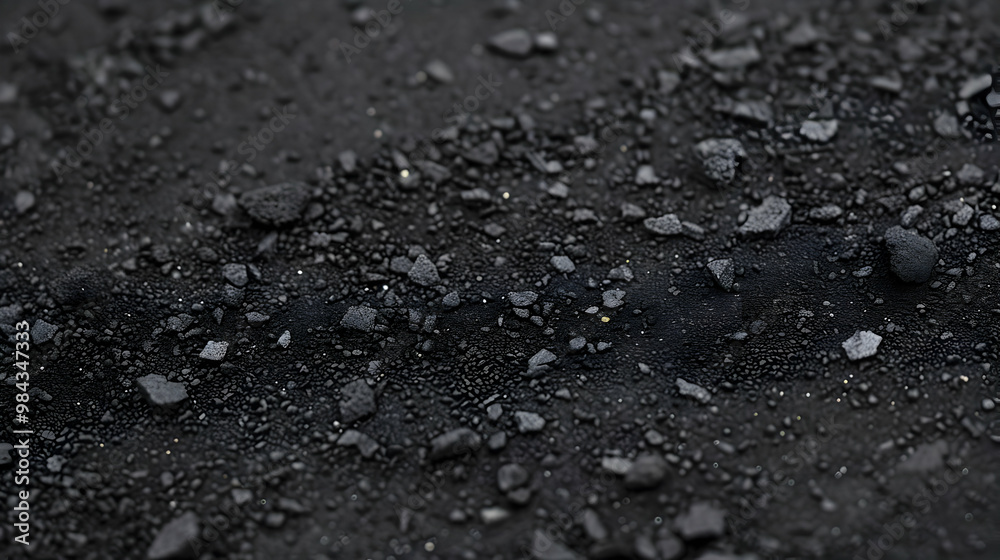 A Close-Up View of Black Sand, Showing the Tiny Rocks and Grains that Make Up its Texture A Close-Up View of Black Sand, Showing the Tiny Rocks and Grains that Make Up its Texture