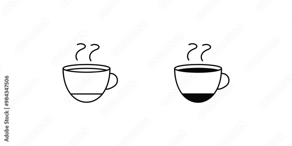 coffee mug set icon with white background vector stock illustration coffee mug set icon with white background vector stock illustration
