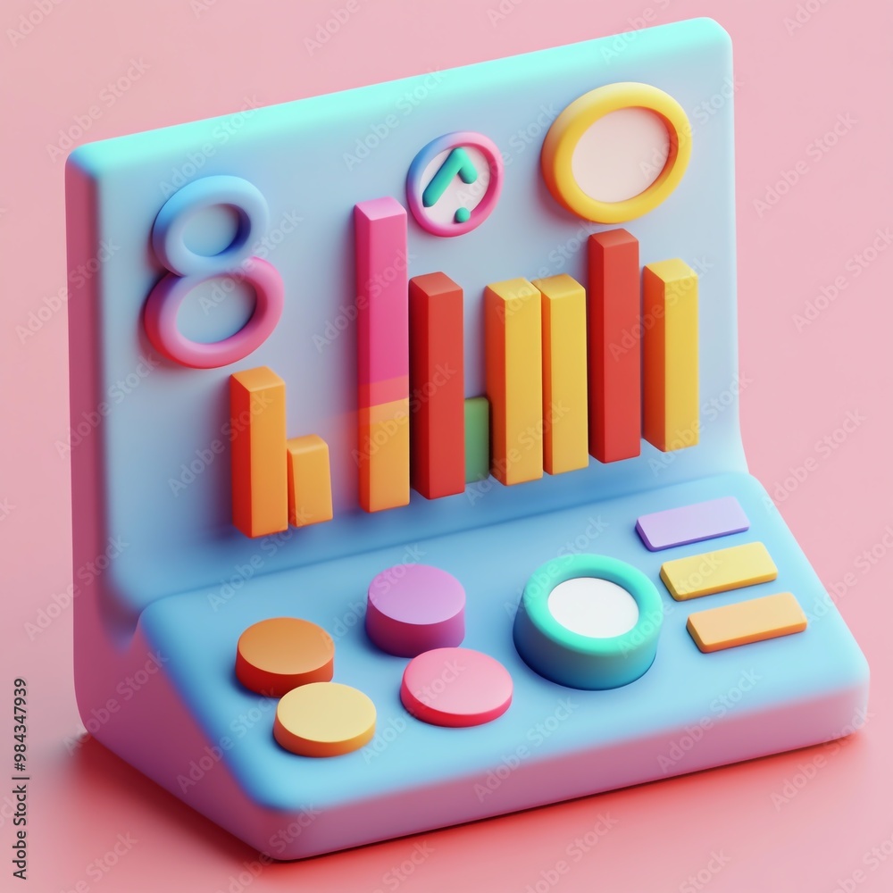 3D KPI Icon: Metrics for Measuring Success Logo Illustration 3D KPI Icon: Metrics for Measuring Success Logo Illustration