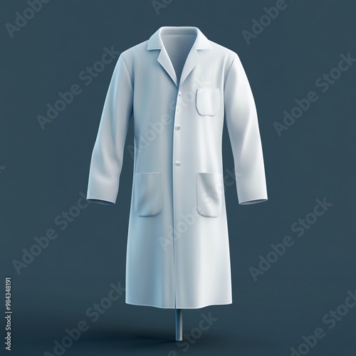 3D Lab Coat Icon: Protective Wear for Scientists Logo Illustration