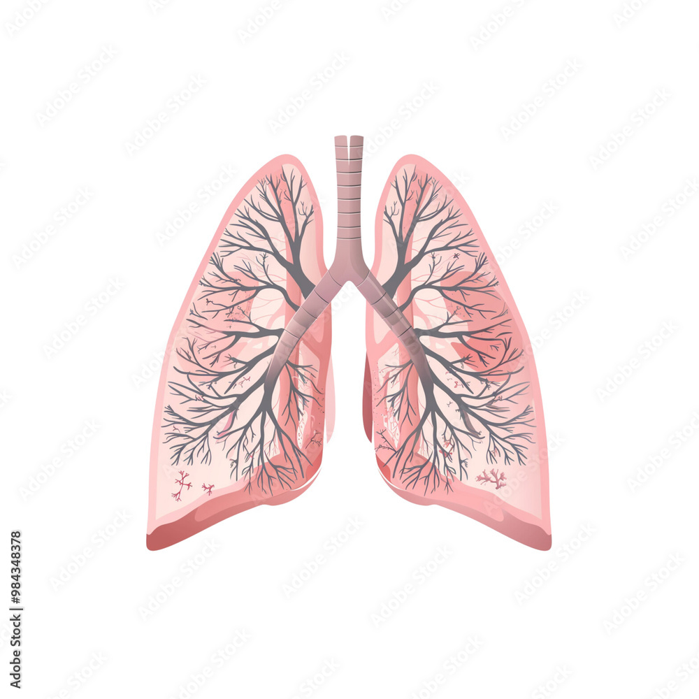 Human Lungs with Branches and Tree-Like Structure Human Lungs with Branches and Tree-Like Structure